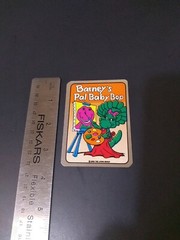 Vintage Stickers Barney Dinosaur Foil Mylar Vending Machine Sticker Reflective