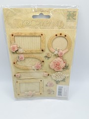 K&Co Isabella Frames & Tags Stickers Scrapbook Adhesions Floral