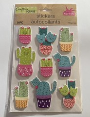 Cactus Cats Succulent Plant Pop Up 3D Stickers Planner Papercraft DIY Crafts