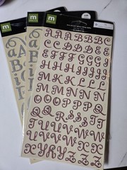 Lot Making Memories Creative Letter Shimmer & Love Struck Bling Alpha Stickers