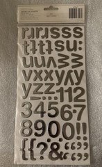 Cinnamon SILVER Choice 119 Letter & Number Stickers Foil Letters & Nos Free Ship