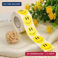 Smiley Face Stickers, 500PCS Happy Face Stickers, 1 Inch Yellow Happy Faces Deca
