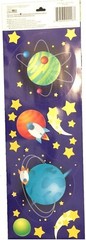 Removable Wall Stickers OUTER SPACE ROCKET PLANET Main Street Clings Decorations
