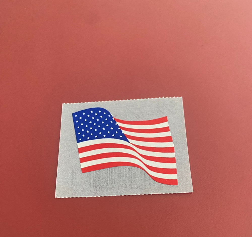 Vtg Mrs Grossman’s American Flag USA Light Blue Backing Sticker Mod