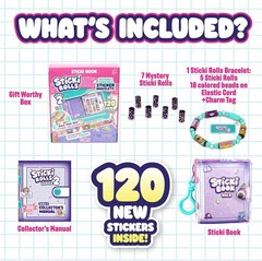 STICKI Rolls Series 2: 120 Restickable Mini Stickers with Activity Pages for Fun