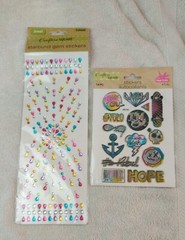 Crafters Square JEWEL STARBURST STICKERS / AUTOCOLLANTS 1 Sheet each