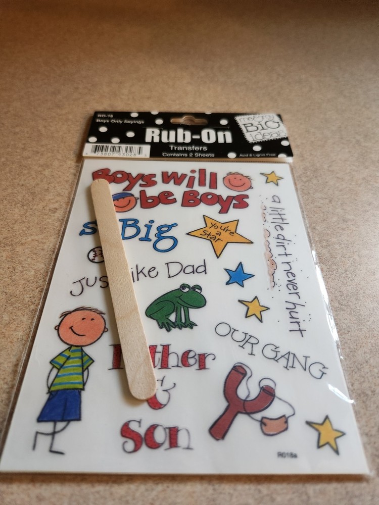 Me & My Big Ideas~Boys Only Sayings~Rub On Transfers
