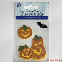 Halloween Sticker Lot of 3 Scrapbooking 3D Stickers Jolee’s Pumpkins RARE