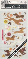 Vintage Sticko stickers VELLUM DOGGIES Pet Poodle theme 59890 FAST FREE ship!