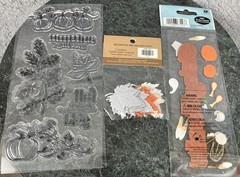 Thanksgiving Fall Theme Scrapbooking Lot Stickers Stamps Puffy Autumn Leaves