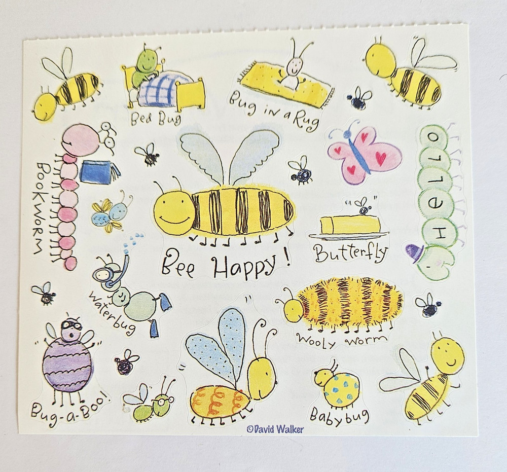 Vintage David Walker by Colorbok BEES & BUGS JUMBO 5″ x 4.5″ Sticker Module