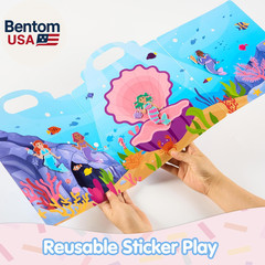 3 Sets Dress-Up Reusable Sticker Book for Toddlers, 3D Sticker Book for Kids 3 4