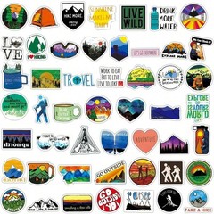 50 PCS Forest Camping Hiking Outdoor Adventure Travel Stickers Waterproof Vinyl
