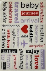 FAMILY PHRASE Mylar Stickers (26pc)Toddler•Mother•Celebrate• W/love•Card Making•