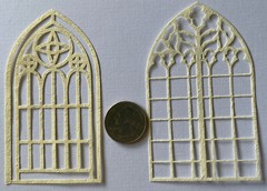 INTRICATE WINDOW/DOORWAY Die-Cuts(3pc)Antique•Key•Front door•House •Stain Glass•