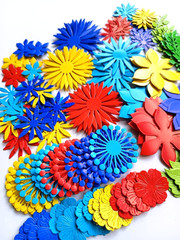 Lot 200 Mixed Flowers & Leaves Die Cuts, Scrapbook, Embellishments Greeting Card