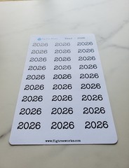 Year Header Planner Stickers | 2024, 2025, or 2026 Sticker | Style B