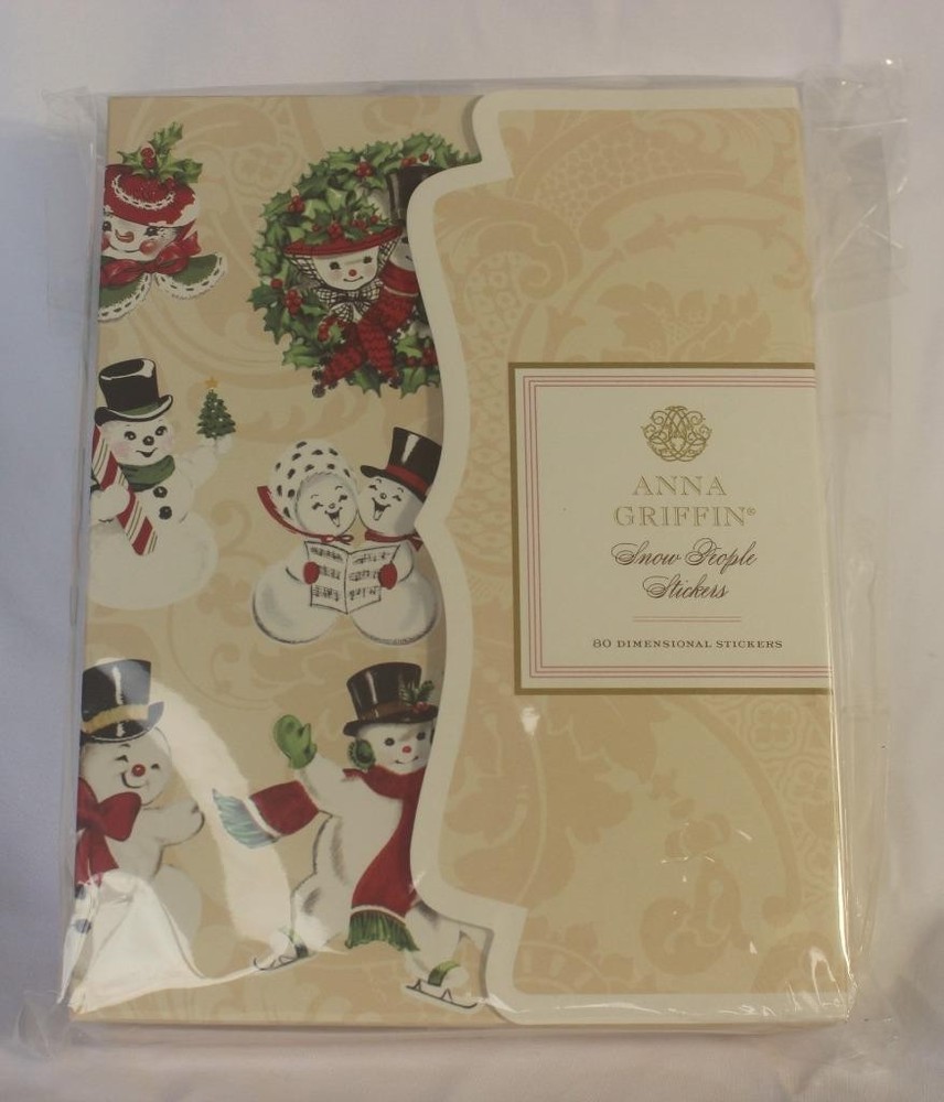 Anna Griffin Snow People Stickers Vintage Style Snowmen 60 Dim. Stickers – NIBOX