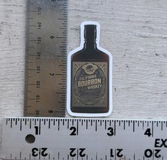Bourbon Whiskey Drink Alcohol Glass Bottle Brown Sticker 1 Pc