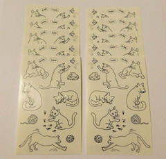 Mrs Grossman’s Stickers Lot of 10 Sheets ~Pen & Ink Cats~ 2006 Scrapbooking