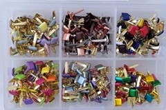 Mini Square Paper Fastener Kit – 300 pc Set