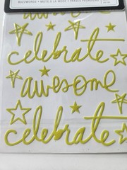 Heidi Swapp Stationery Epoxy Sticker Buzz Words – Celebrate – Lime Green 17pcs