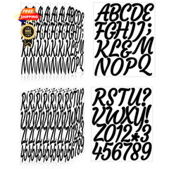 Llewyn 336 Pieces 16 Sheets Letter Stickers,Self Adhesive 3 Inch, Black