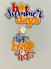 2D Die Cuts HOT SUMMER DAYS for Card or Album Scrapbooking Embellishments Ideas