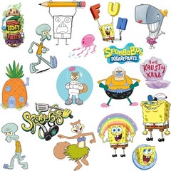 SPONGEBOB SQUAREPANTS VARIETY DIE CUT VINYL 50 CT STICKER PACK