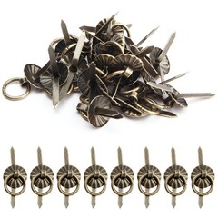 50Pcs Metal Brad Fasteners Mini Pull Ring Handle, Lightweight Vintage Decorat…