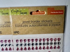 Crafters Square Jewel Border Stickers Title Boarder Gems Pink Blue Lot of 12