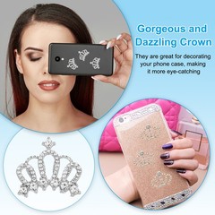 30Pcs Crown Charms 1″ x 0.95″ Mini Metal Rhinestone Crown, Silver