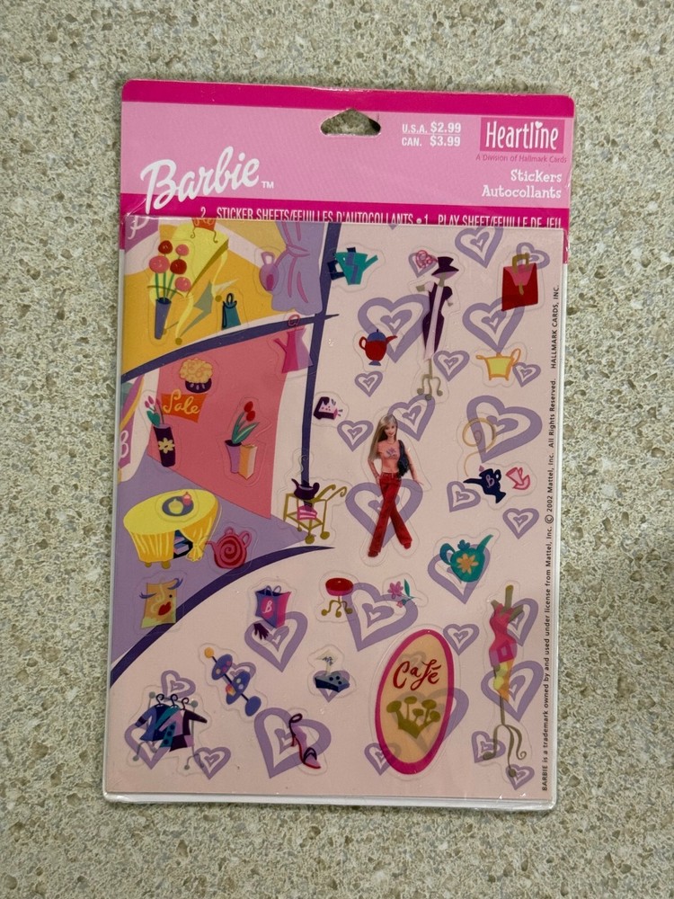 Heartline Barbie Stickers New NOS 2002
