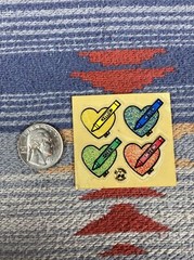 BJ Stickers See Through Color Crayon Hearts Vintage 1980s