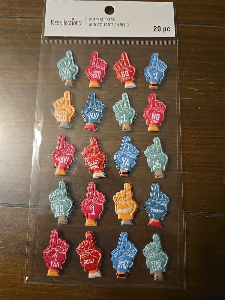 Recollections #1 FAN FINGERS Scrapbooking Stickers SCHOOL SPIRIT