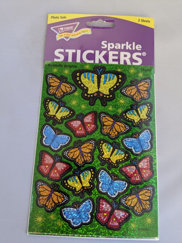 Vintage Trend Enterprises Sparkle Stickers Butterfly Brights New Sealed