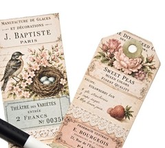Vintage inspired collage strips for paper crafts