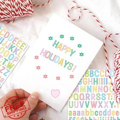 Auteard Letter Stickers Candy Color 0.5 Inch 60 Sheets