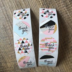 50 Assorted 1 Inch Thank You Stickers