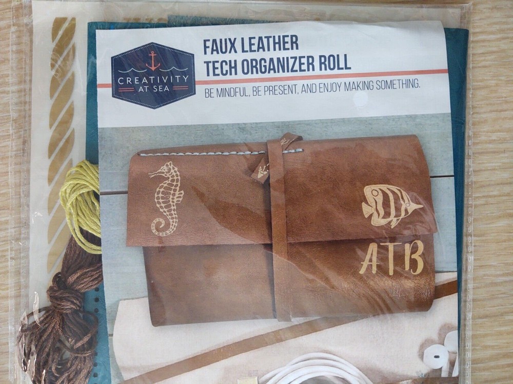 Kit to Make Green Faux Leather Tech Organizer Roll by ‘Creativity at Sea’ – New