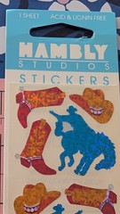 HAMBLY STUDIOS STICKERS Western Cowboy Hat Boots PRISMATIC NEW IN PACKAGE