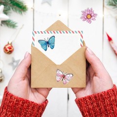 500Pcs Flower Butterfly Sticker For Kid Adult Craft Scrapbooking Packaging