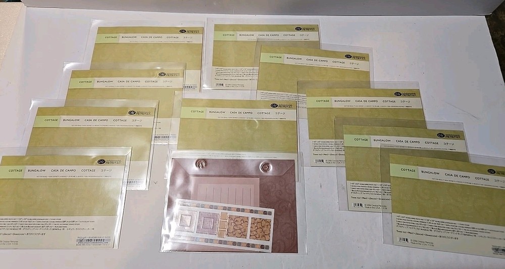11 Creative Memories COTTAGE Double Dip Photo Mat Journaling Box Stickers LOT 11