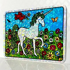 Retro Unicorn Prism Sticker Vending Machine Holo 1980s Vintage REPRODUCTION