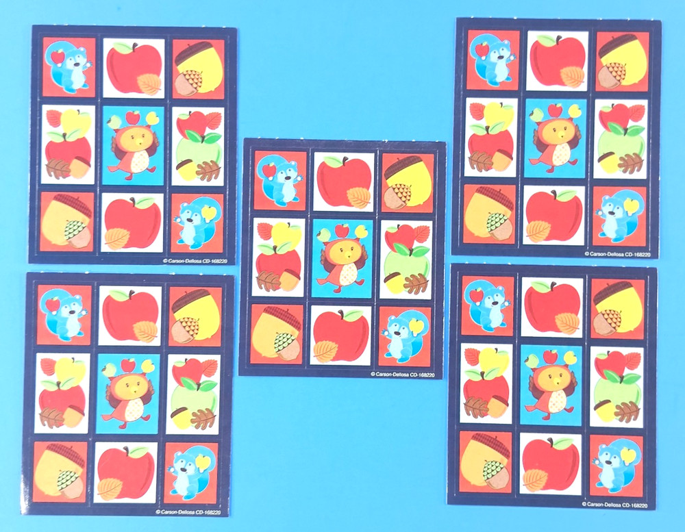 Carson Dellosa Fall Animals Acorns & Apples Mini Sticker Sheets Lot Of 5