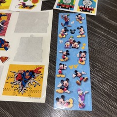 Vintage Lot Of 5 Stickers Superman Tom And Jerry Mickey Thomas And Friends