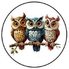 OWL TRIO ON BRANCH ENVELOPE SEALS LABELS STICKERS PARTY FAVORS