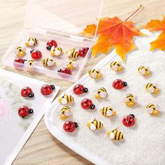60 Pcs Tiny Resin Bees Ladybugs Decor, Including 30 Pcs Bumble Bee Embellishment