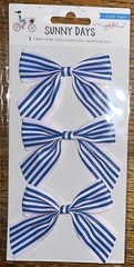 New American Craft Maggie Holmes Crate Paper Sunny Days 3 Fabric Bows Scrapbook