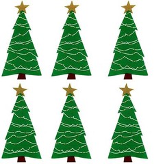 Mrs. Grossman’s Christmas TREE Evergreen Pine XMAS Scrapbook Stickers 3 strips